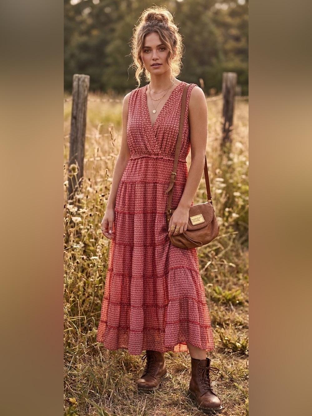 NWT Max Studio Floral Patterned Boho Sleeveless Maxi Dress